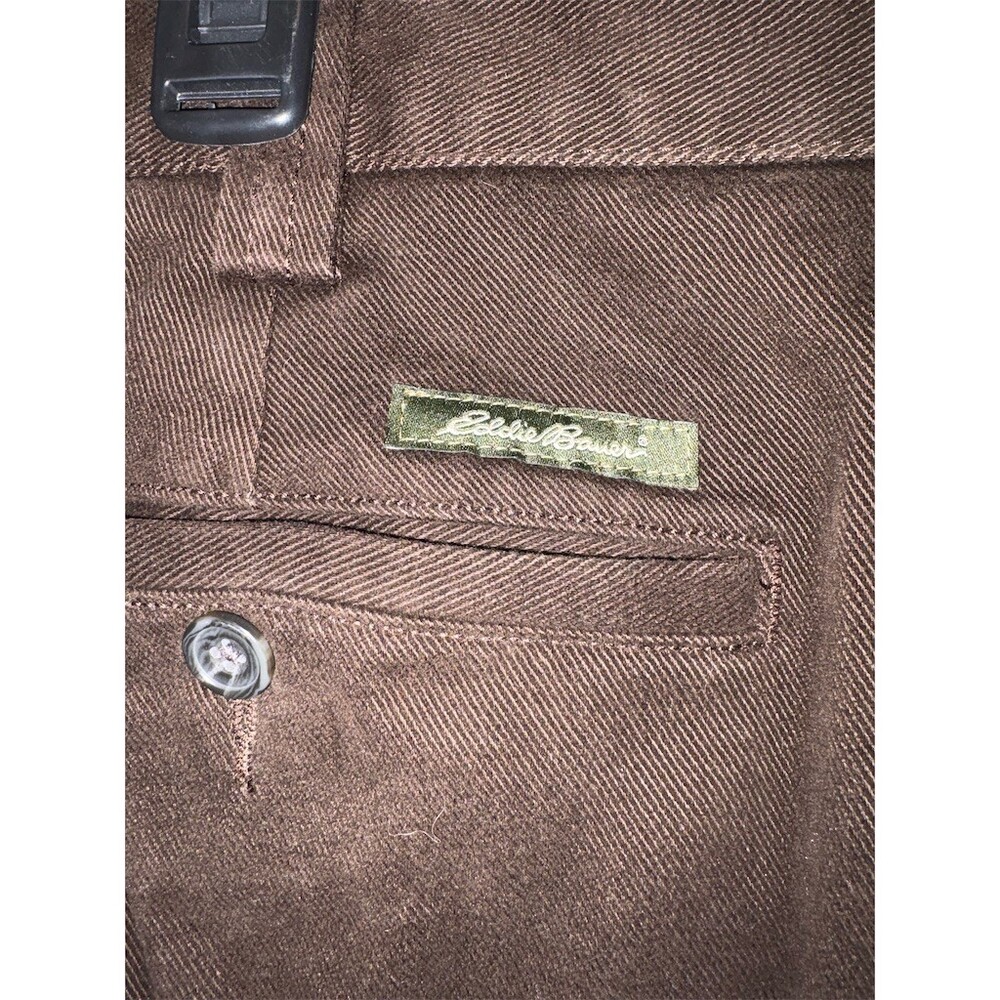 Eddie Bauer Chino Pants Mens 36x34 Dark Brown Relaxed Fit Straight Leg - Picture 6 of 10